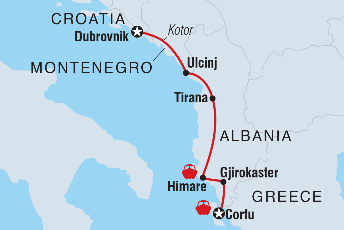 Map of Essential Southern Balkans including Albania, Croatia, Greece and Montenegro
