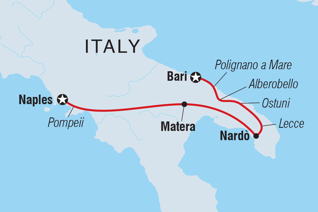 Map of Premium Puglia including Italy