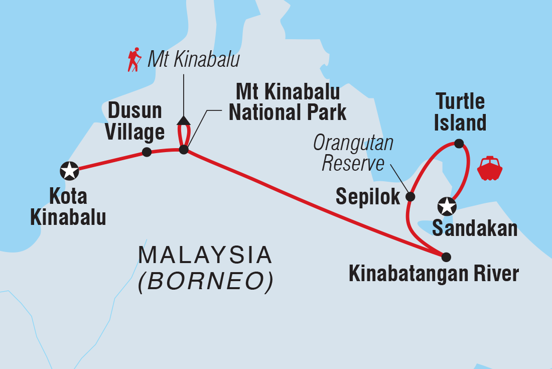 Map of Sabah Adventure including Malaysia