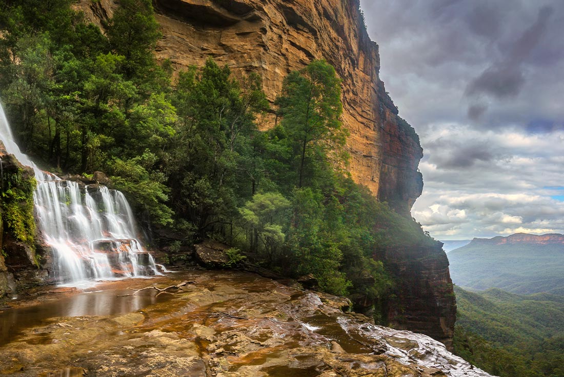 Stunning panorama of Katoomba Falls, Australia