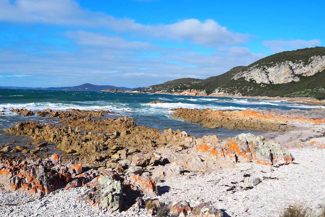 The coastline of Rocky Cape National Park