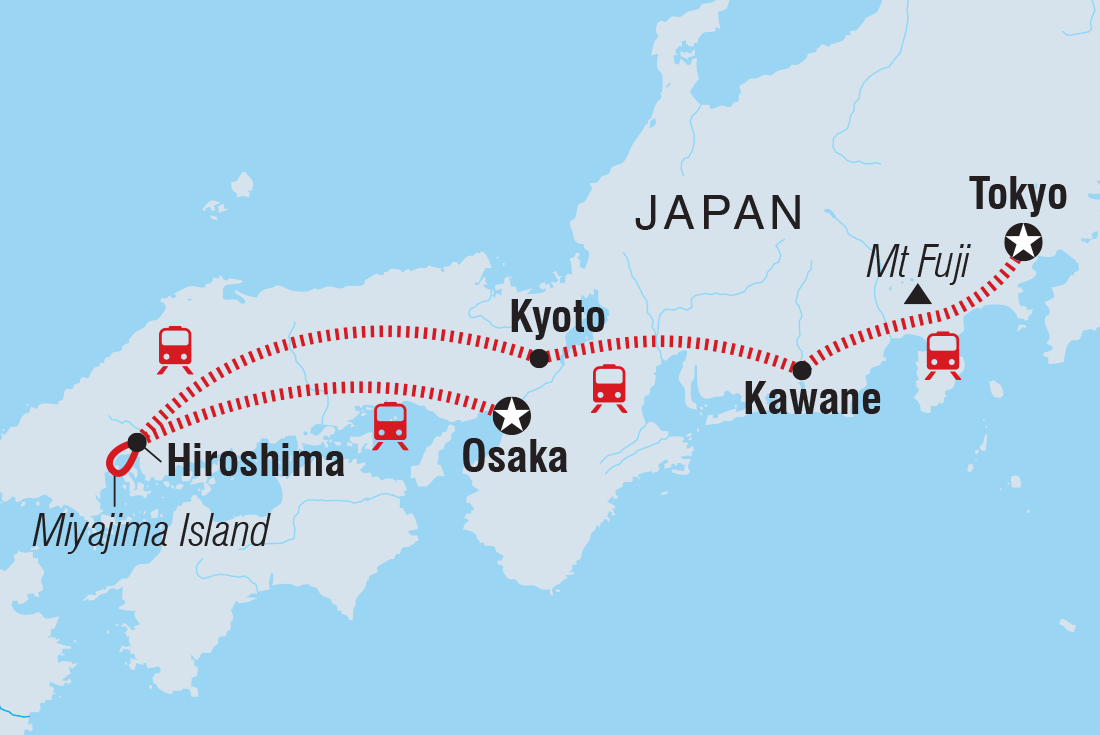 Map of Japan Highlights including Japan