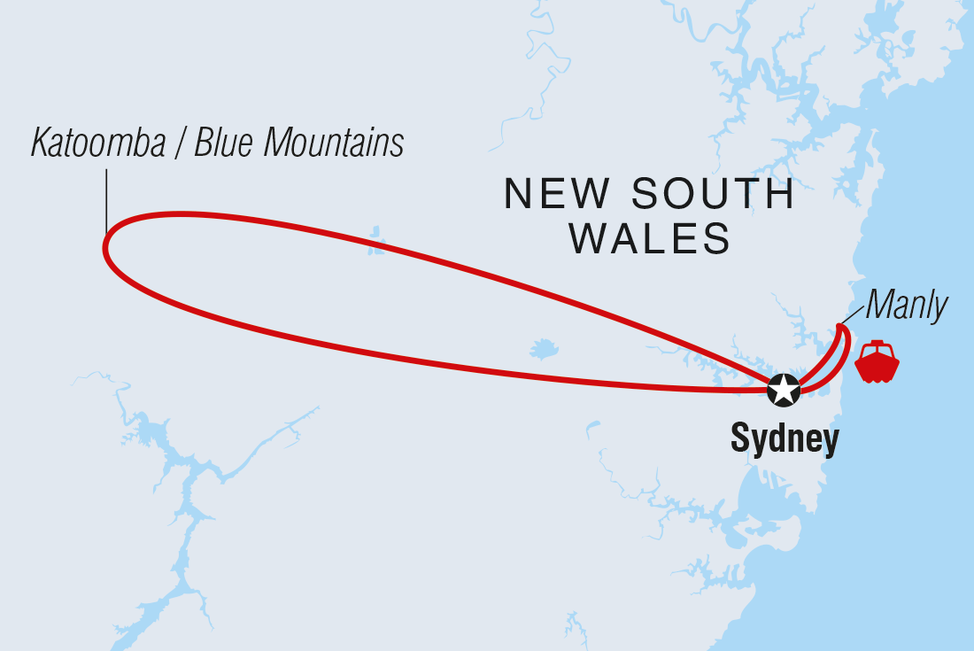 Map of Best Of Sydney & Blue Mountains including Australia