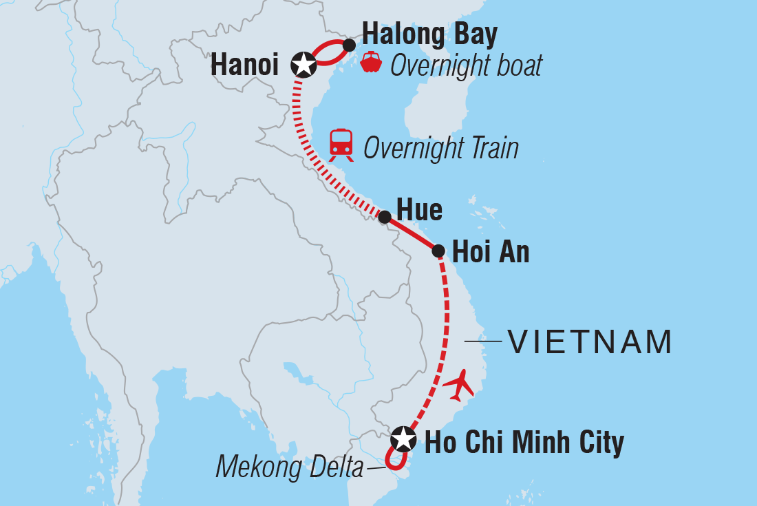 Map of Vietnam Family Holiday Comfort including Vietnam