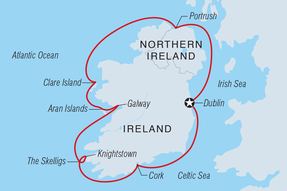 Map of Ireland Circumnavigation (Ocean Victory) including Ireland
