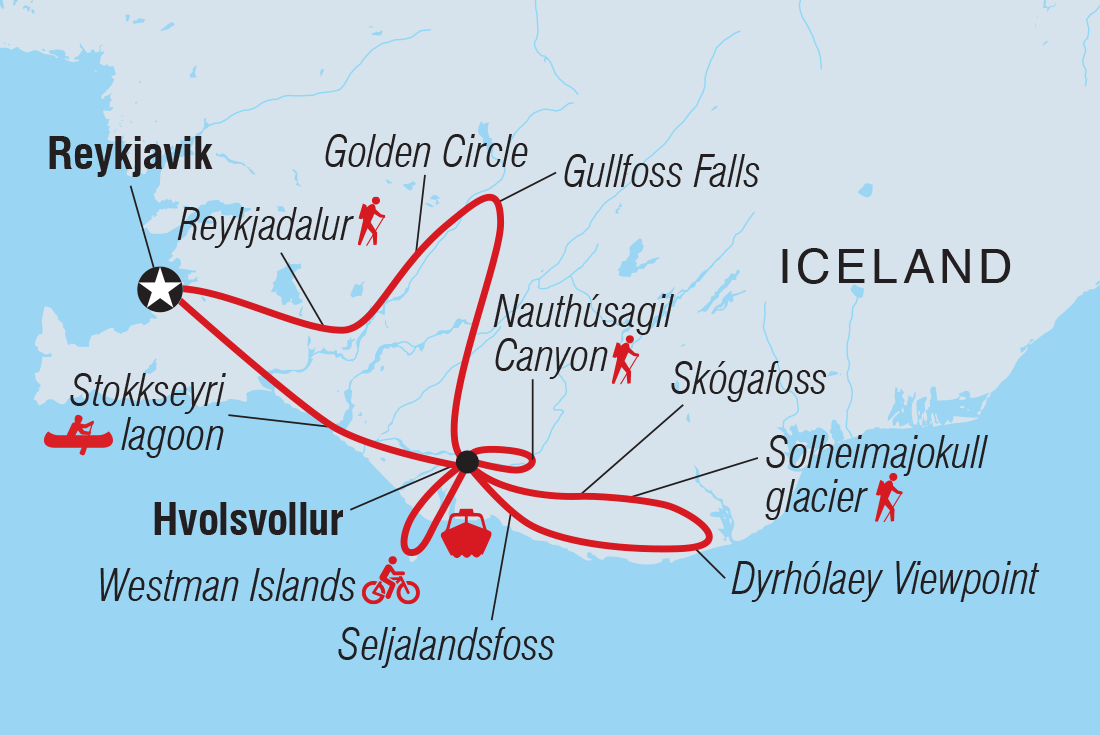 Map of Iceland: Hike, Bike & Kayak including Iceland