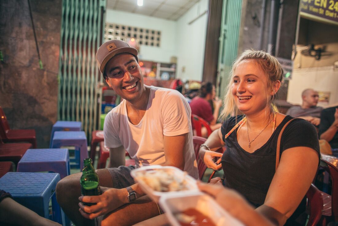 Enjoy a drink with the rest of your 18 to 29s Intrepid group in Vietnam