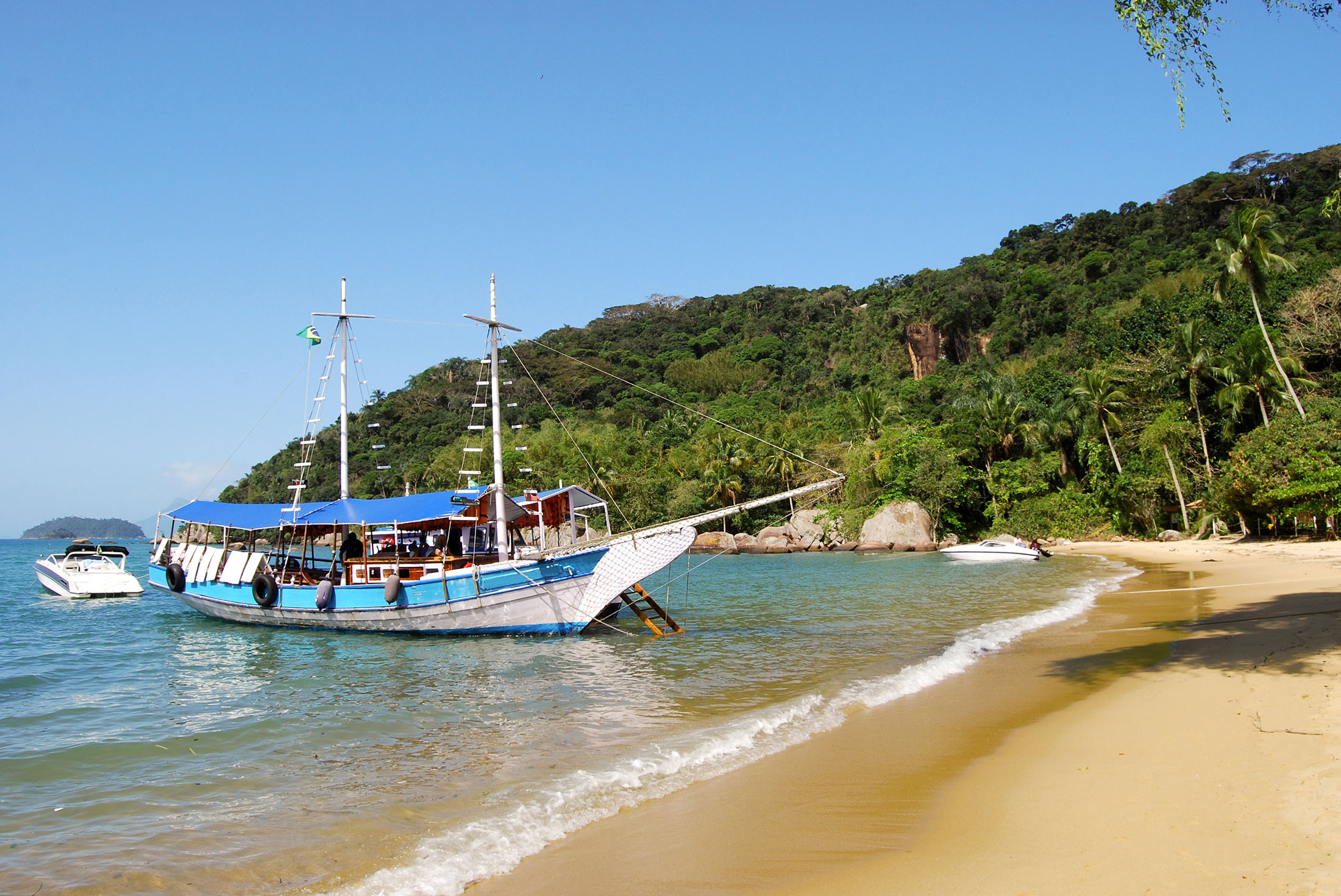 Boat on Ilha Grande Beach, Brazil