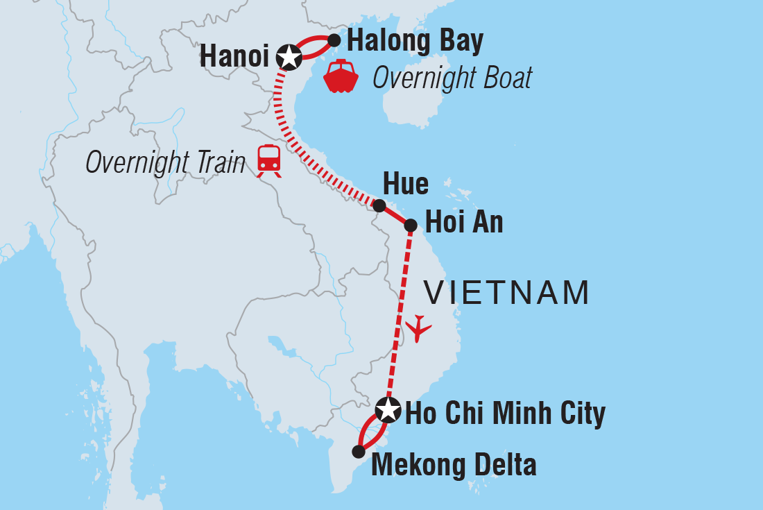 Map of Vietnam Family Holiday including Vietnam