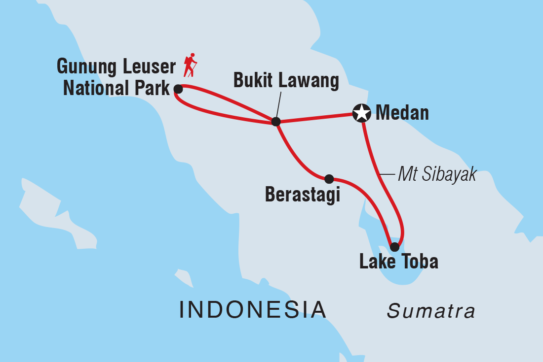 Map of Sumatra Adventure including Indonesia