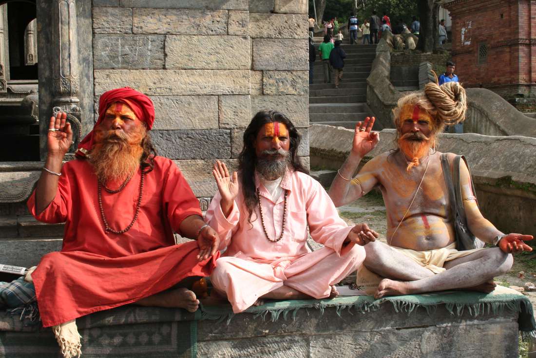 Kathmandu’s hidden old town with two local men, Nepal