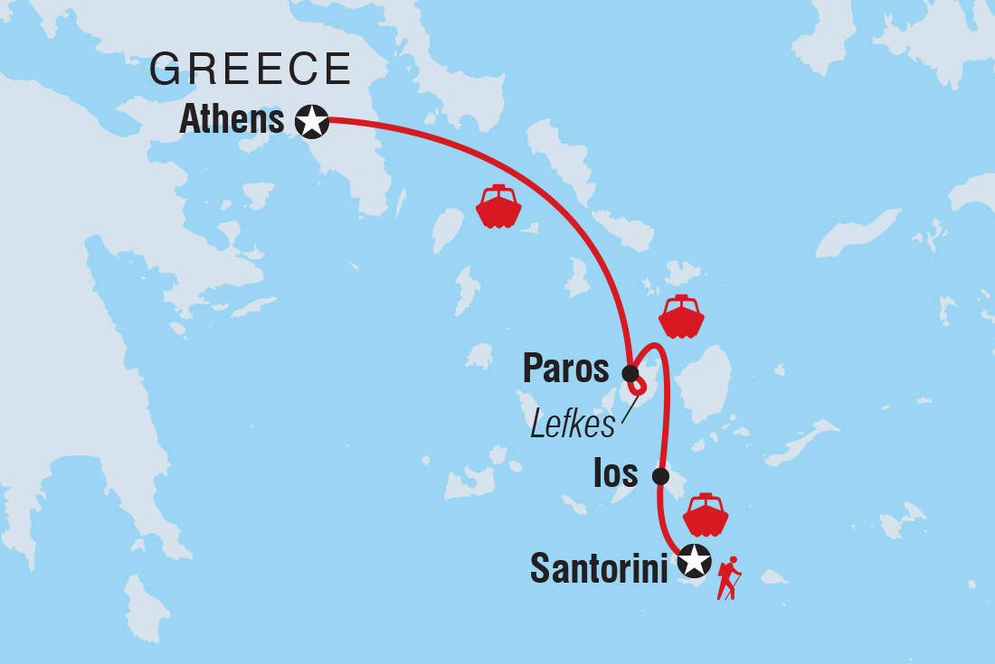 Map of One Week In The Greek Islands including Greece
