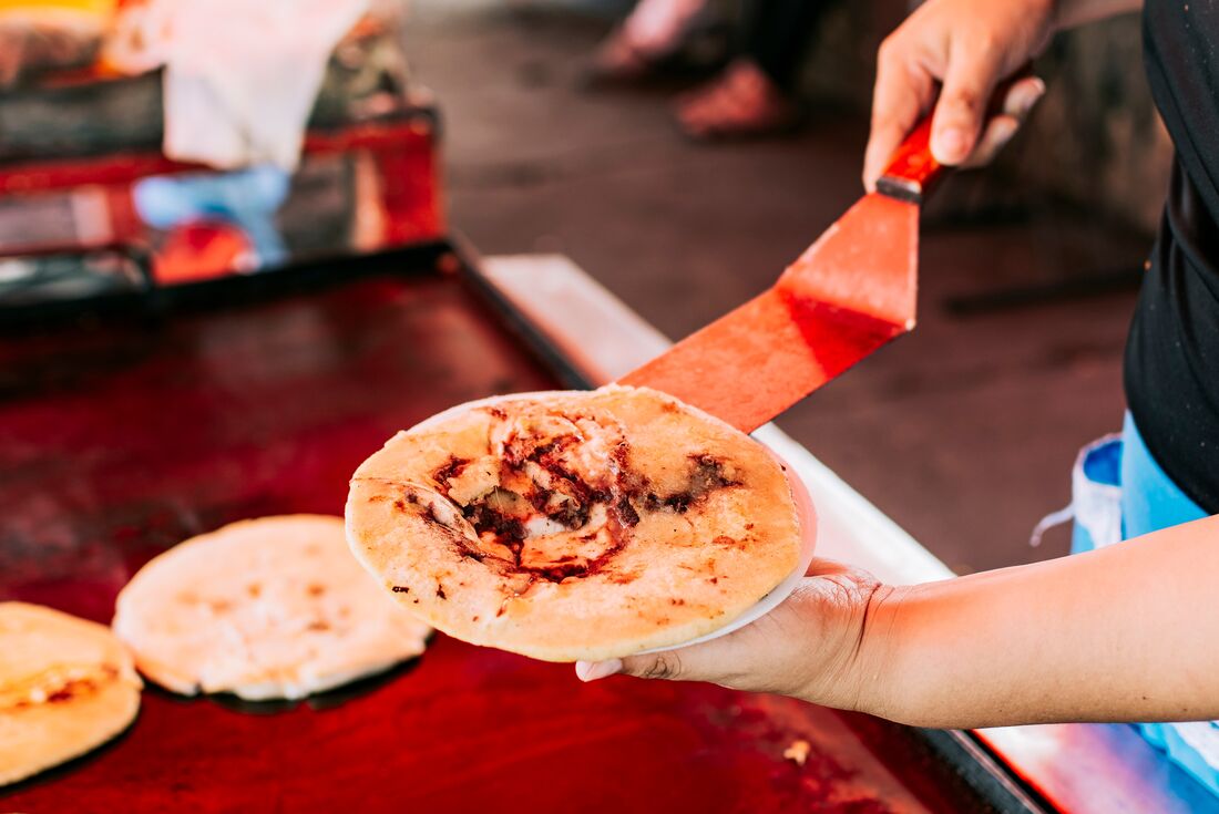 Pupusa cooking demonstration in El Salvador