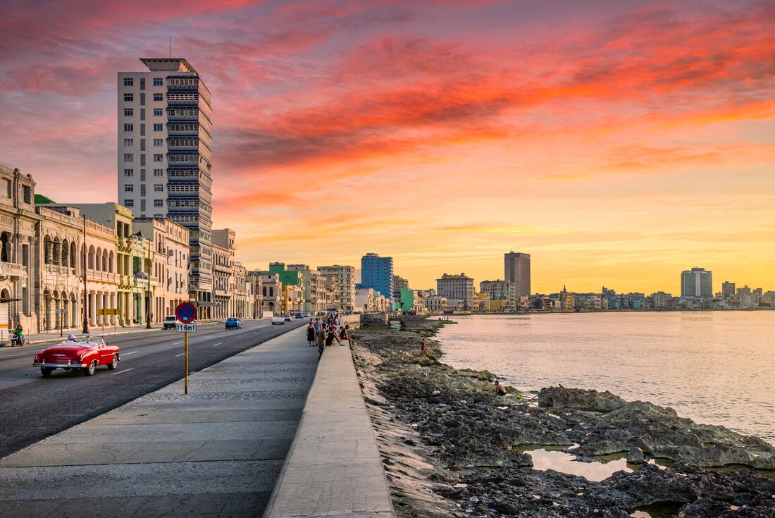 High aerial view of El Malencon in Havana