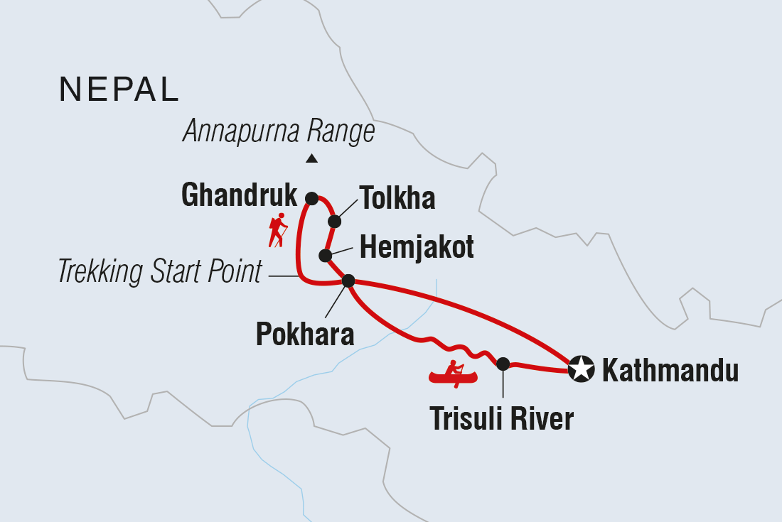 Map of Essential Nepal including Nepal
