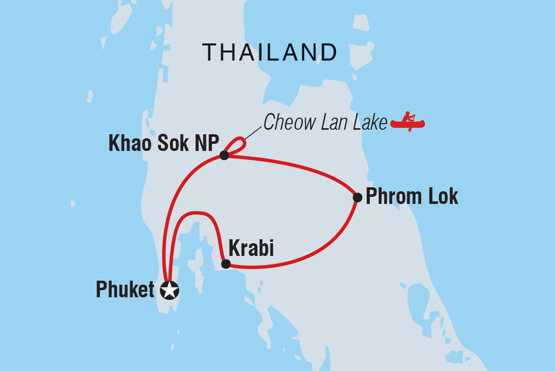 Map of Southern Thailand Family Holiday including Thailand