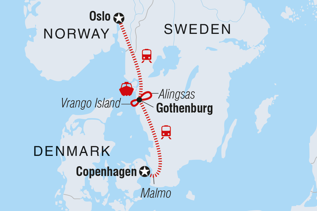 Map of A Taste Of Scandinavia including Denmark, Norway and Sweden