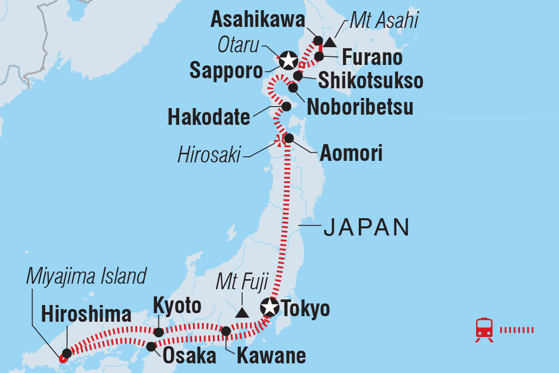 Map of Japan Adventure including Japan