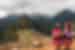 Two women from Sacred Valley community looking out at Machu Picchu for the first time