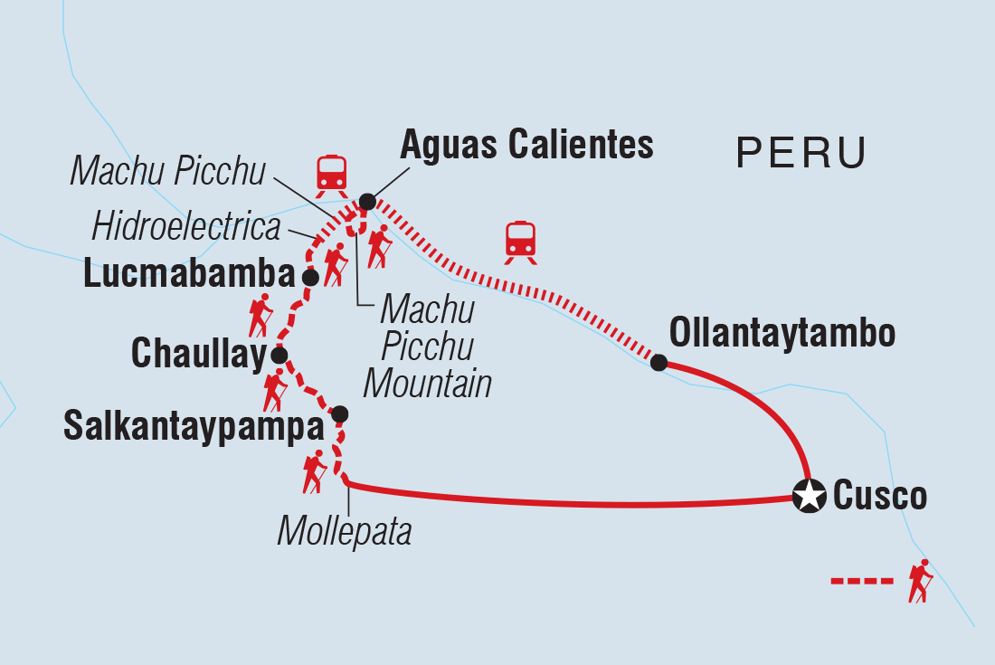 Map of Salkantay Trek & Machu Picchu including Peru