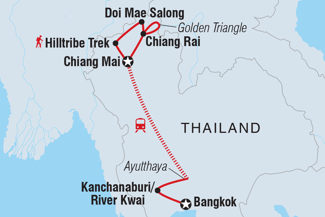 Map of Beautiful Northern Thailand including Thailand
