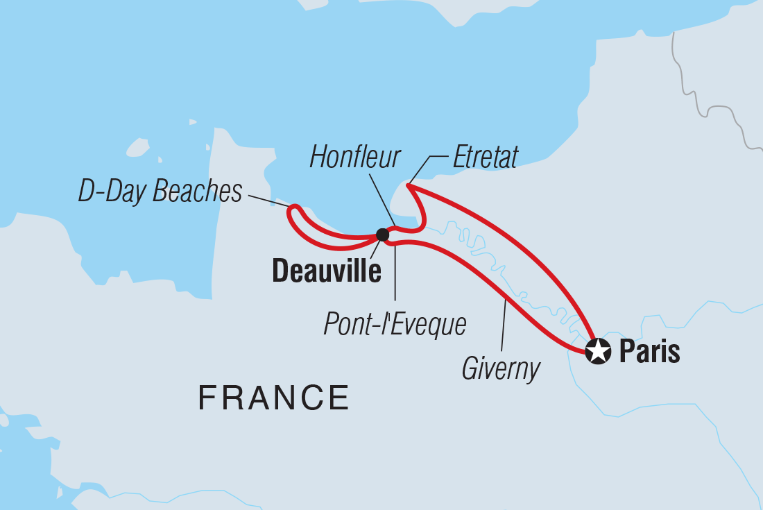 Map of Paris And Normandy Short Break including France